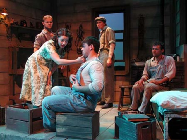 George and Lennie Arrive on the Ranch