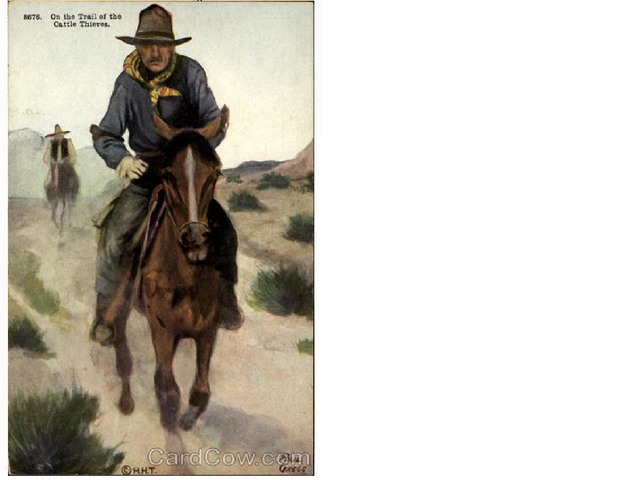 Mr.Meeker is captured by cow-boys (cattle theives)