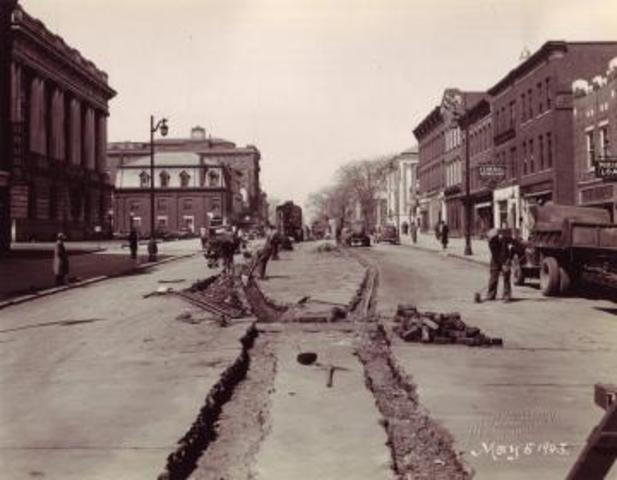 Main Street Trolley Lines Being Removed