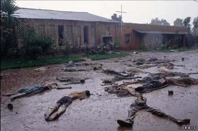 Massacre at the Nyarubuye Roman Catholic Church - thousands of Tutsi are killed, first by grenades and guns and then by machetes and clubs