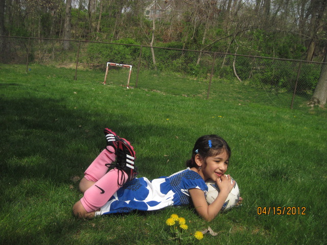 She had her first soccer class
