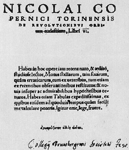 "On the Revolutions of the Hevanly Spheres"