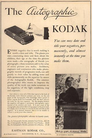 The Autographic system for roll film was launched by Kodak