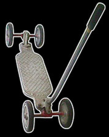 A four-wheeled device made from aluminum,