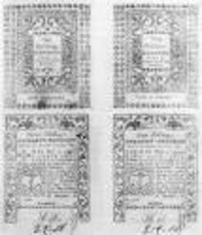 Rhode Island's paper money rendered worthless by hyperinflation