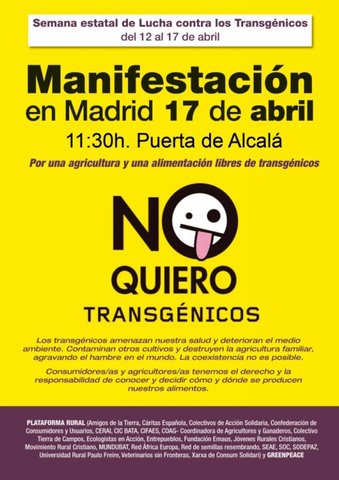 Día Mundial contra los Organismos Genéticamente Modificados