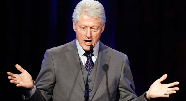 bill clinton gives a speech