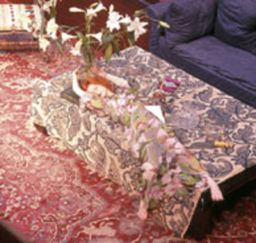 NICKY SAMUEL WEARS TULIP DRESS FOR SEPTEMBER ISSUE OF VOGUE 1971