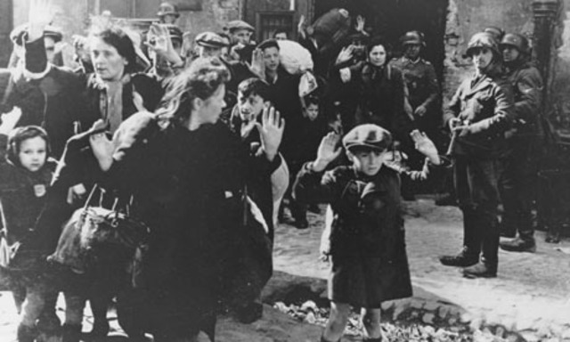 SS troops send Jews in Warsaw