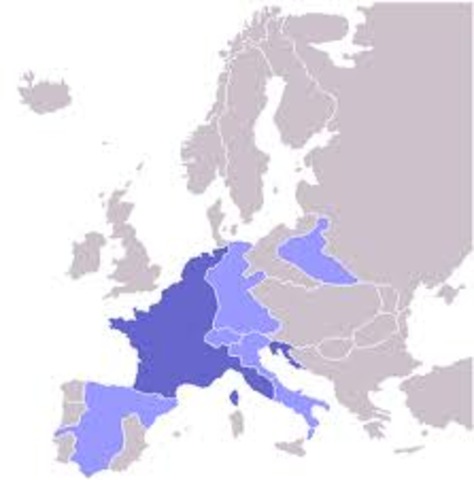 Napolean conquers most of Europe