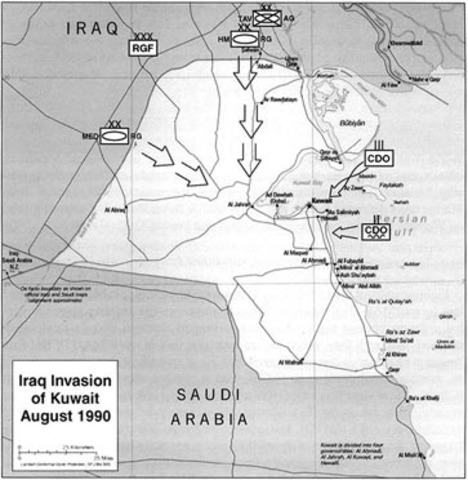 Iraq invades Kuwait resulting in Persian Golf War