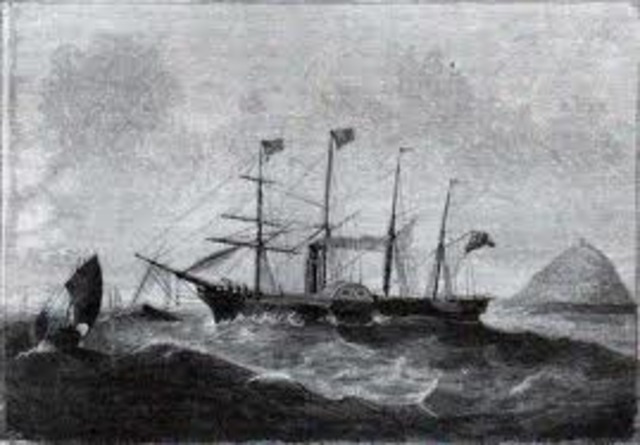 Brunel's steamship The Great Western crooses the Atlantic.