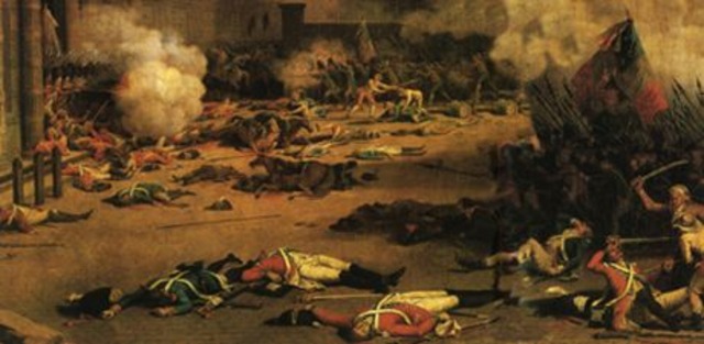 Napoleon witnesses the storming of the Tuileries Palace