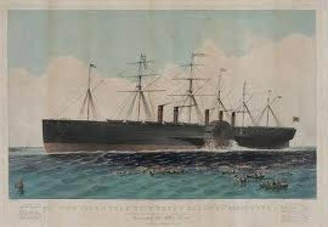 Brunel's steamship The Great Western crosses the Atlentic
