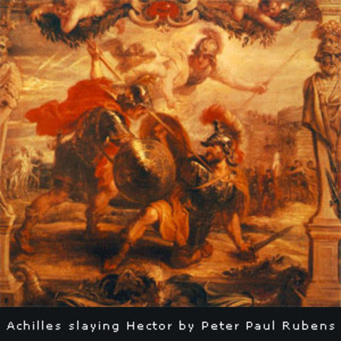 Hector fights the Greeks and drives them back to their ships.