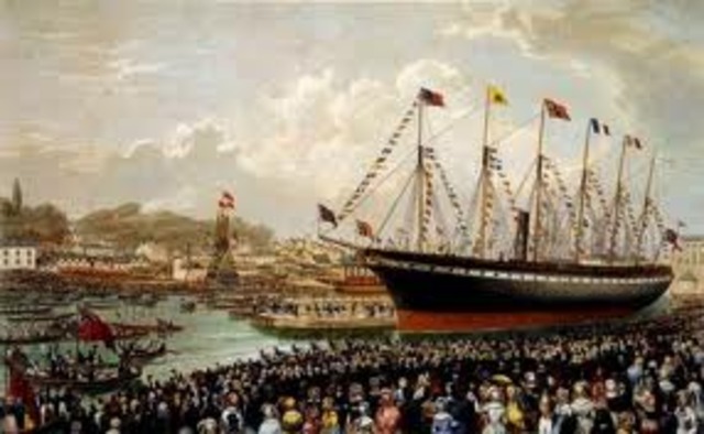 Brunel's steamship 'The Great Western' crosses the Atlantic