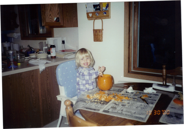 First Time Carving a Pumpkin