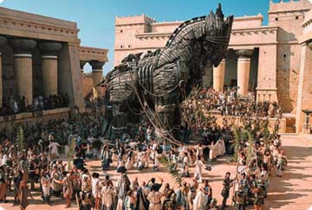 The wooden horse is created