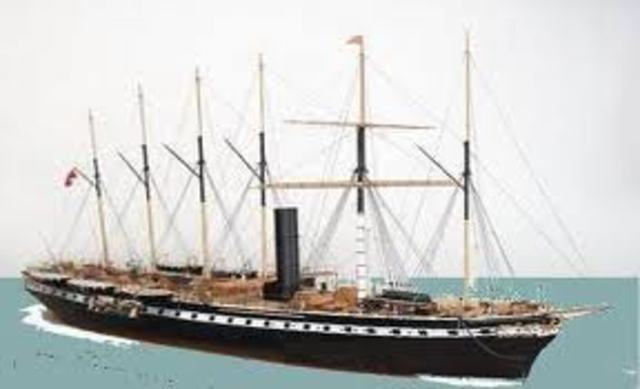 Brunel's steamship 'The Great Western' crosses the Atlantic