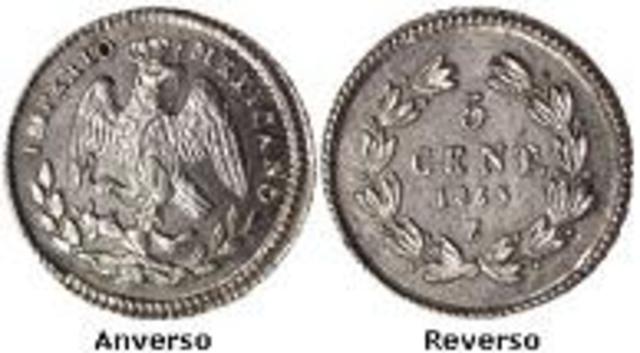 Moneda de MaximilianoSegundo Imperio (1864 - 1867)