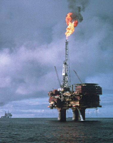 North Sea oil production begins