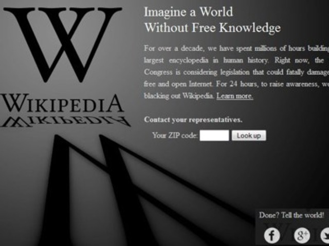 Internet Blackout to stop PIPA and SOPA