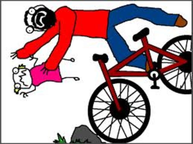 Falling off a bike with Pinky