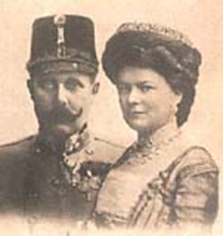 Assassination of the Arch Duke Franz Ferdinand and his wife Sophie