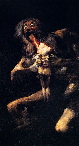 Goya, Saturn Devouring One of His Children, 1819-1823. Romanticism.