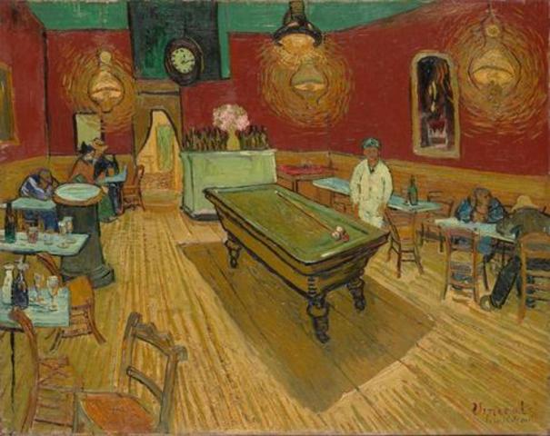 Van Gogh, Night Café, 1888. Post-Impressionism.