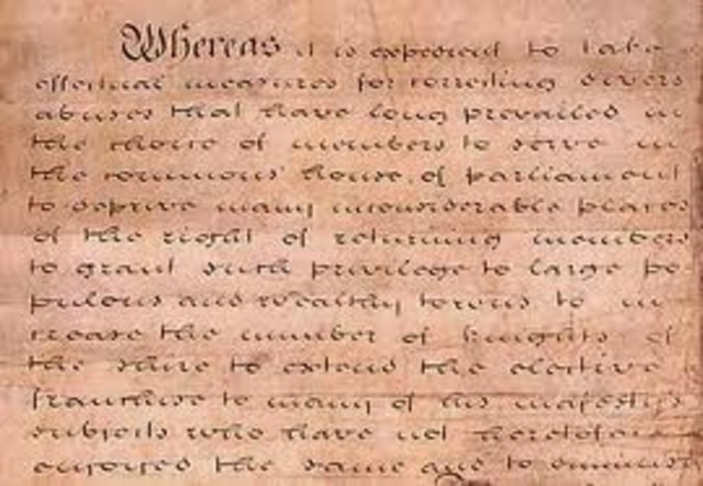 Great Reform Act (1st reform Act) is passed by British Parliament