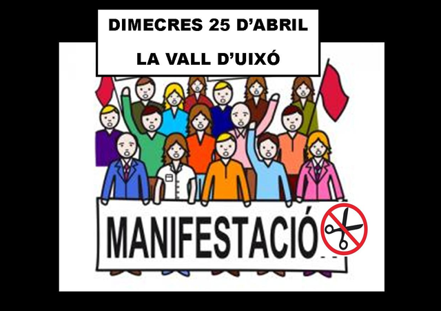 manifestació a La Vall D'Uixó per l'educació