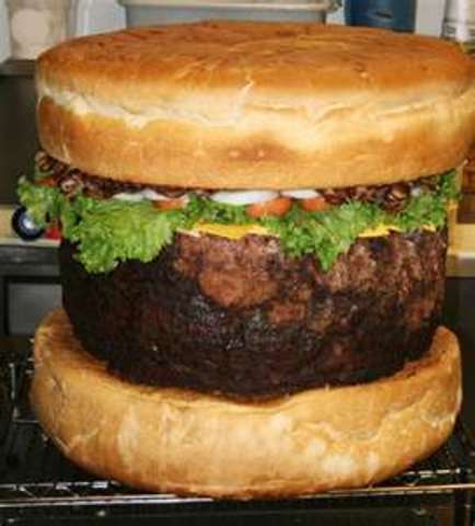 Largest hamburger served.