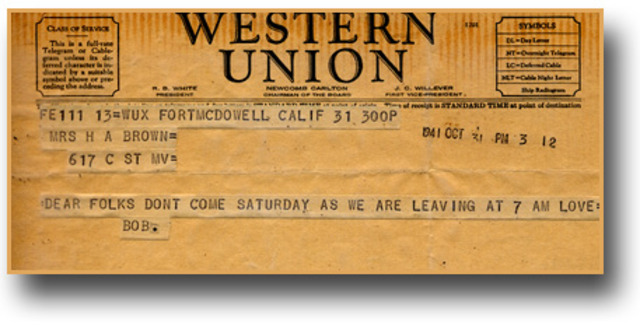 First U. S Telegram