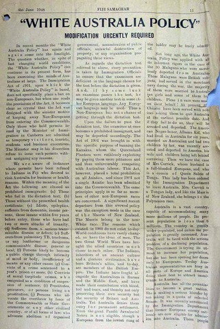 The white australia policy is introduced.