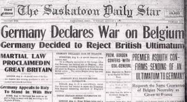 United kingdom declared war on germany due to a treaty with belguim