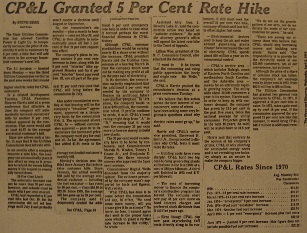 "CP&L Granted 5 Per Cent Rate Hike"