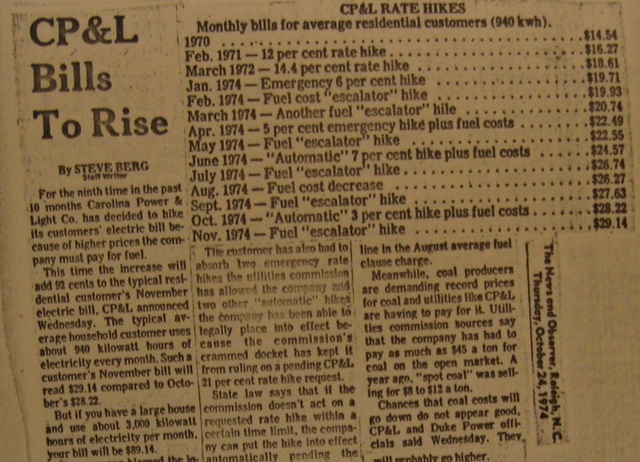 "CP&L Bills to Rise"