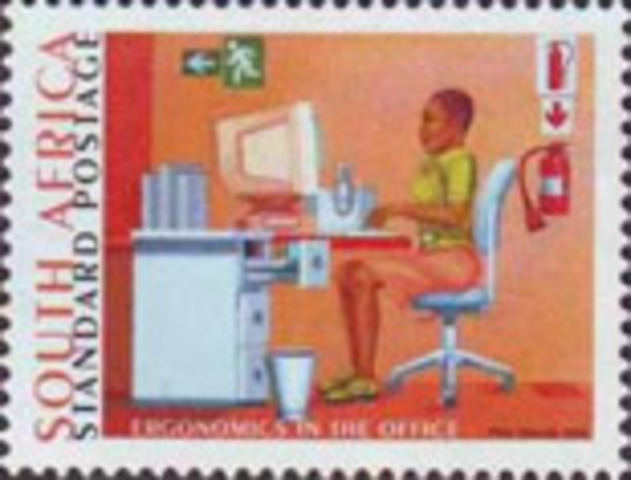 South Africa, Venezuela, Morocco, and Netherlands Antilles issue postage stamps depicting personal computer images