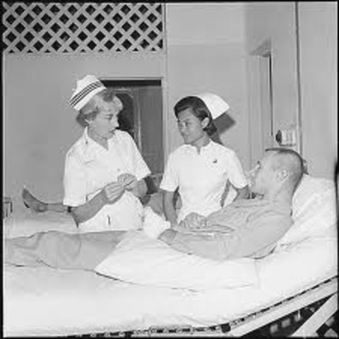 Members of the Army Nurse Corps Arrived