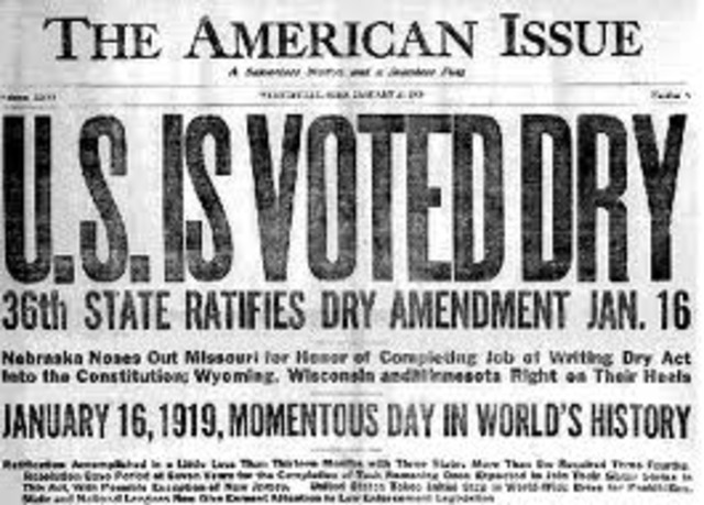 Prohibition Begins in the U.S.