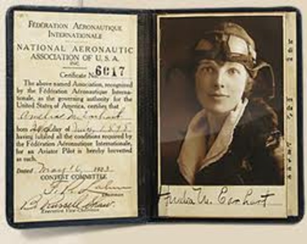 Amelia gets her pilots licence.
