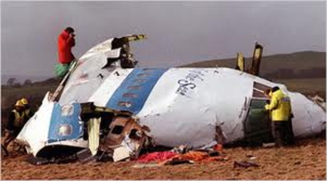 Pan Am Flight 103 is bombed over Lockerbie