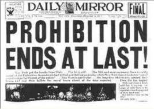 Prohibition ends