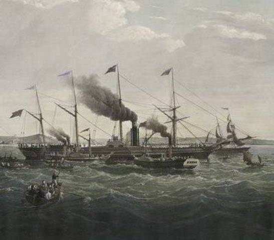 Brunel's steamship 'The Great Western' crosses the Atlantic.