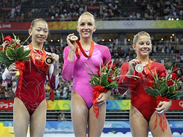 Nastia Liukin and Shawn Johnson