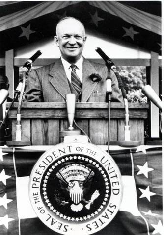 Eisenhower wins the Presidential election by a landslide.
