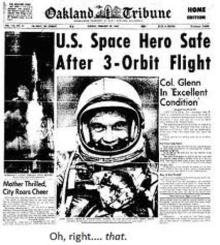 Glenn becomes a first in space missions