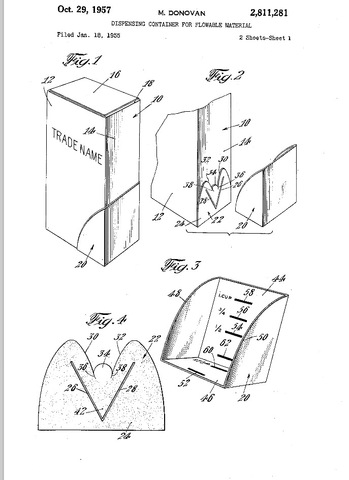 DISPENSING CONTAINER FOR FLOWABLE MATERIAL