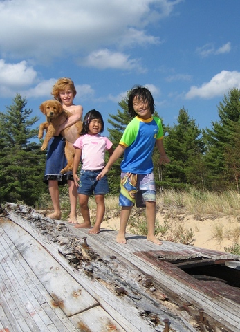 Me and siblings with our new dog